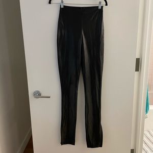 Leather pants with slit
